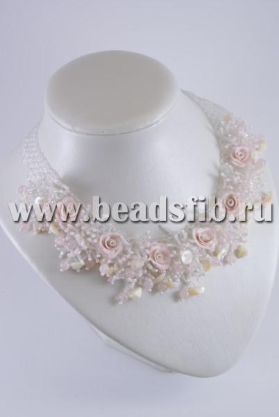 колье из бисера свадебное - О том, как плести бисером.